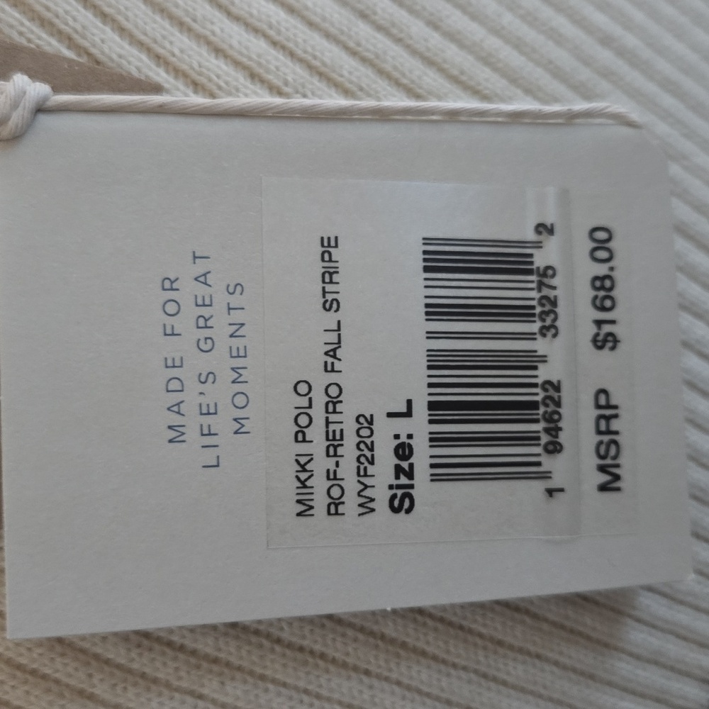 NEW Faherty Mikki Polo Long Sleeve Ribbed Pullover Retro Fall Stripe - L - Picture 8 of 11